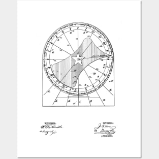 Star Time Chart Vintage Patent Drawing Posters and Art